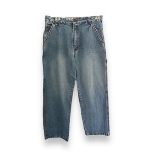 Vintage Plugg Co Men's Size 34/32 Baggy Cargo‎ Jeans Bootcut Y2K Retro